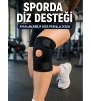 Sporcu Dizliği Açık Patella Tasarımlı Ayarlanabilir Cırtlı Kısa Diz Desteği