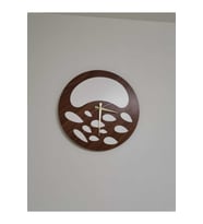 AS TASARIM LAZER NOVA MODEL DUVAR SAATİ 50 x 50 cm (CEVİZ-BEYAZ)