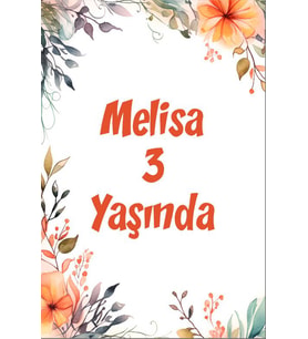 Çiçekler Temalı Doğum Günü Afişi -16 35X50 cm
