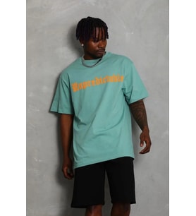 Erkek Baskılı T-Shirt Kısa Kol Bisiklet Yaka Regular Fit Tişört - Mint Yeşili