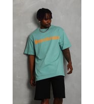 Erkek Baskılı T-Shirt Kısa Kol Bisiklet Yaka Regular Fit Tişört - Mint Yeşili