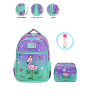 Smile Flamingo Okul Çantası + Beslenme + Suluk - İlkokul Çantası Kız Çocuk Okul Çantası (Çok Renkli)