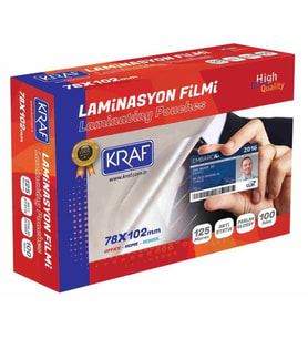LAMİNASYON FİLMİ 78x102 mm 125MIC 100LÜ