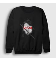 Presmono Unisex Siyah Fake Nirvana Kurt Cobain Sweatshirt 35498tt