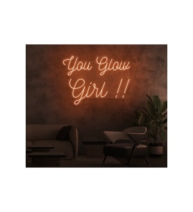You Glow Girl!! Yazılı Neon Tabela