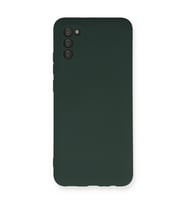 Samsung Galaxy A03s Kılıf Nano İçi Kadife Silikon - Koyu Yeşil