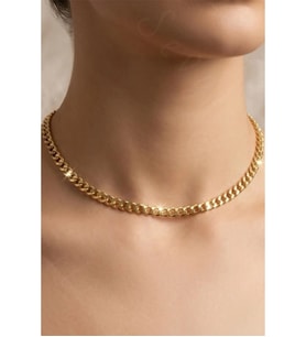İnce Gurmet Model Gold Choker Çelik Zincir Kolye-Choker Serisi