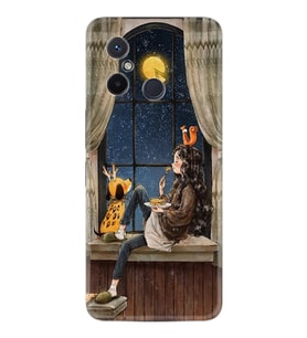 Xiaomi Redmi 12C Kılıf Resimli Desenli Baskılı Silikon Dog And Girl 1358
