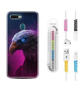 Oppo A5S A15 A16 A54 A55 A73 A74 Kılıf Kablo Koruma Spiral Silikon Kartal 1622