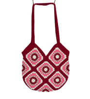 El Örgüsü Motif Desenli İçi Astarlı Omuz Çanta BGL-ST04724 (Mürdüm)