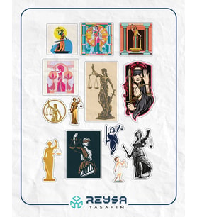 Themis Hukuk Sticker Set 12 Parça Telefon, Tablet, Defter, Laptop Sticker