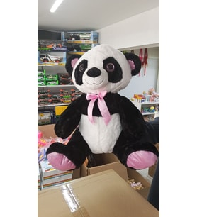 Oyuncak Peluş Cam Göz Sevimli Pelüş Panda Siyah Beyaz 45 cm