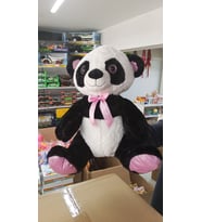 Oyuncak Peluş Cam Göz Sevimli Pelüş Panda Siyah Beyaz 45 cm
