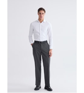 LCW BUSINESS Siyah Standart Kalıp Ekose Erkek Takım Elbise Pantolonu