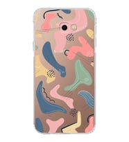 Samsung Galaxy J4 Plus Uyumlu Kamera Korumalı Kapak Abstract Tasarımlı  Şeffaf  Kılıf