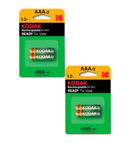 İnce Şarj Edilebilir AAA 650 mah 2 li 2 Paket Kumanda Pili Şarjlı Ni-mh 2 Paket Doldurulabilir Pil