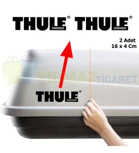Thule Sweden Oto Sticker Araba Yapıştırma 2 Adet Yüksek Kalite ( 16 x 4 Cm Ölçü )