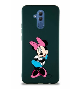 Huawei Mate 20 Lite Soft Premier Kapak Minnie Mouse-D Tasarımlı Silikon Kılıf - Yeşil (Şeffaf)
