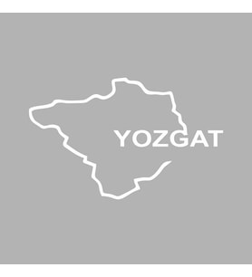 Yozgat Harita Araba Sticker siyah 17x11 CM (Beyaz)