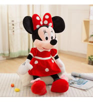 Miki Fare Mickey Mouse Minnie Mouse Figür Peluş Oyuncak Uyku & Oyun Arkadaşı Büyük Boy 50 cm. (Kırmızı)