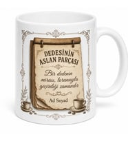 Dedesinin Aslan Parçasına Nostaljik Takvim Yapraklı Hediye Dede Torun Kahve Keyfi Kupası