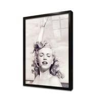 Siyah Beyaz Marilyn Monroe Çerçeveli Cam Tablo