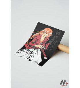 Rurouni Kenshin Japon Savaşçı Poster, Çerçevesiz Yüksek Kalite Duvar Afişi - Anime