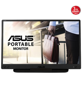 ASUS ZENSCREEN MB166C 15.6 TASINABILIR USB MONITOR IPS 1920x1080 5MS USB-C 3YIL MAT EKRAN DUSUK MAVI ISIK