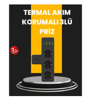 3 Priz ve 4 Şarj Portlu Anahtarlı Akıllı Çoklu Priz