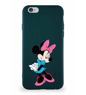 Apple iPhone 6 Soft Premier Kapak Minnie Mouse-F Tasarımlı Silikon Kılıf - Yeşil (Şeffaf)