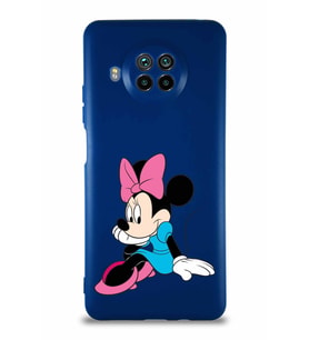 Xiaomi Mi 10T Lite Soft Premier Kapak Minnie Mouse-E Tasarımlı Silikon Kılıf - Lacivert (Şeffaf)