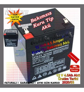 HHM-MARKA GÖRSELDE 12v Volt 4.5ah Amper Bakımsız Kuru Akü HHM-ELEKTRONİKUCUZ
