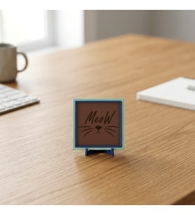 Meow Yazılı Modern Dekoratif Obje, Ev ve Ofis İçin Zarif Aksesuar 10x10 cm