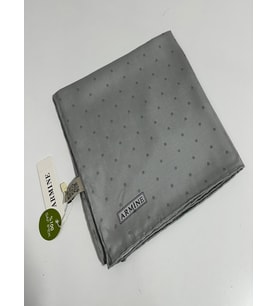 % 100 Saf İpek - Jakar Puantiye İpek Eşarp  (Twill İpek)- 0001D12 (Gri)