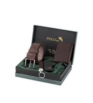 Polo Air Erkek Mıknatıslı Cüzdan Kemer Çakmak Anahtarlık Kombin Seti Kahverengi Renk CHM-04-K
