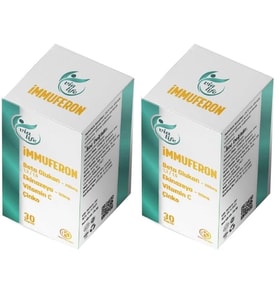 İmmuferon Beta Glucan 200 mg, Ekinezya 120 mg, Vitamin C, Çinko 30 Kapsül - 2'li