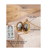 14 K Gold Kaplama 925 Ayar Gümüş Doğduğun Ay Yeşeren Çiçek Kolye