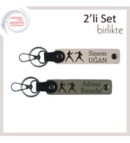 Kararlılığıyla Rakibini Yıkanlara, Güçlü Stil, Kişisel Yazılı Anahtarlık Seti, Pudra-Kül Gri