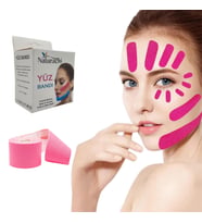Beauty Tape Yüz Yogası İçin Face Tape Yüz Germe Bandı Pembe Renk