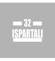 32 Ispartalı Araba Sticker siyah 16x9 CM (Beyaz)