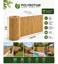 POLYBOTUM Premium Doğal Kamış Hasır Balkon Çiti 30x300 cm Sık Dokuma Dayanıklı Bahçe, Teras ve Balkon İçin Dekoratif Gizlilik Çiti