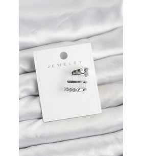 Gümüş Renk Zirkon Taşlı Pirinç Kıkırdak Küpe - Tj-Bkp11614