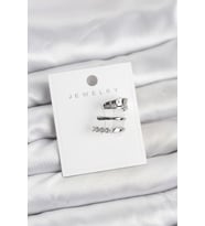 Gümüş Renk Zirkon Taşlı Pirinç Kıkırdak Küpe - Tj-Bkp11614