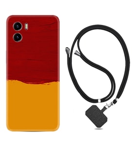Vivo Y15S Y32 Y33S Y51 Y53S Kılıf Boyun Askılı Silikon Sarı Kırmızı Boya 1708