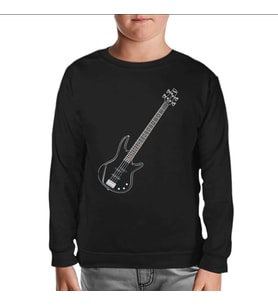 Gitar - Bass Siyah Çocuk Sweatshirt