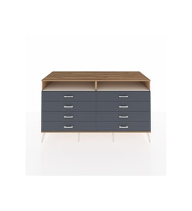 Kronos Konsol 2 Raflı 8 Çekmeceli  176x59x99 Çam-Aytaşı/Antrasit