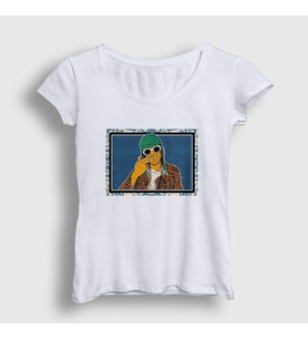 Presmono Kadın Beyaz Nirvana Kurt Cobain T-Shirt 35834tt