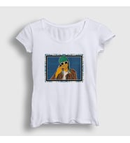 Presmono Kadın Beyaz Nirvana Kurt Cobain T-Shirt 35834tt