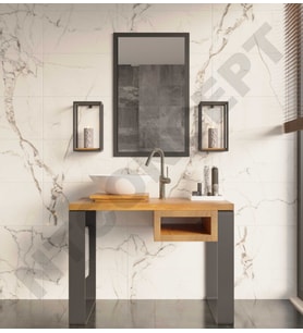 Ntconcept Mia Ayna Çerçeveli Masif Ahşap Lavabo Dolabı Hilton