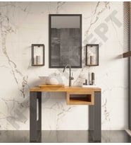 Ntconcept Mia Ayna Çerçeveli Masif Ahşap Lavabo Dolabı Hilton